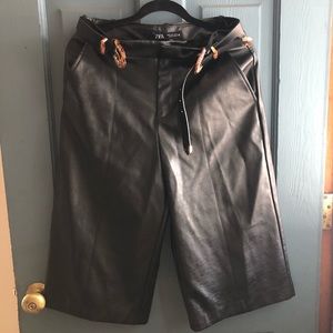 Faux Leather Capri Pants